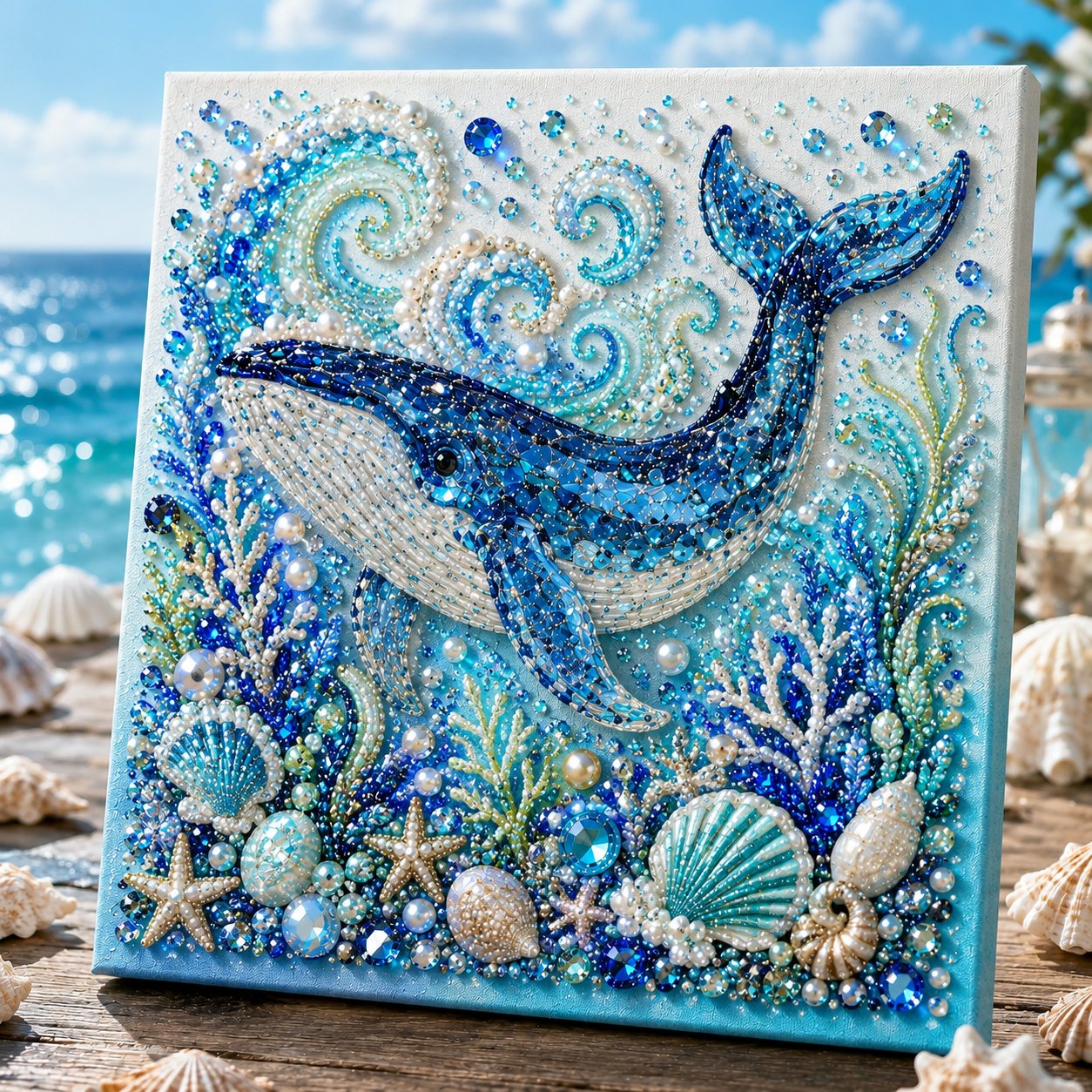 The Perfect Ocean Lover Gift Ocean Theme Pearl Art DIY Kit