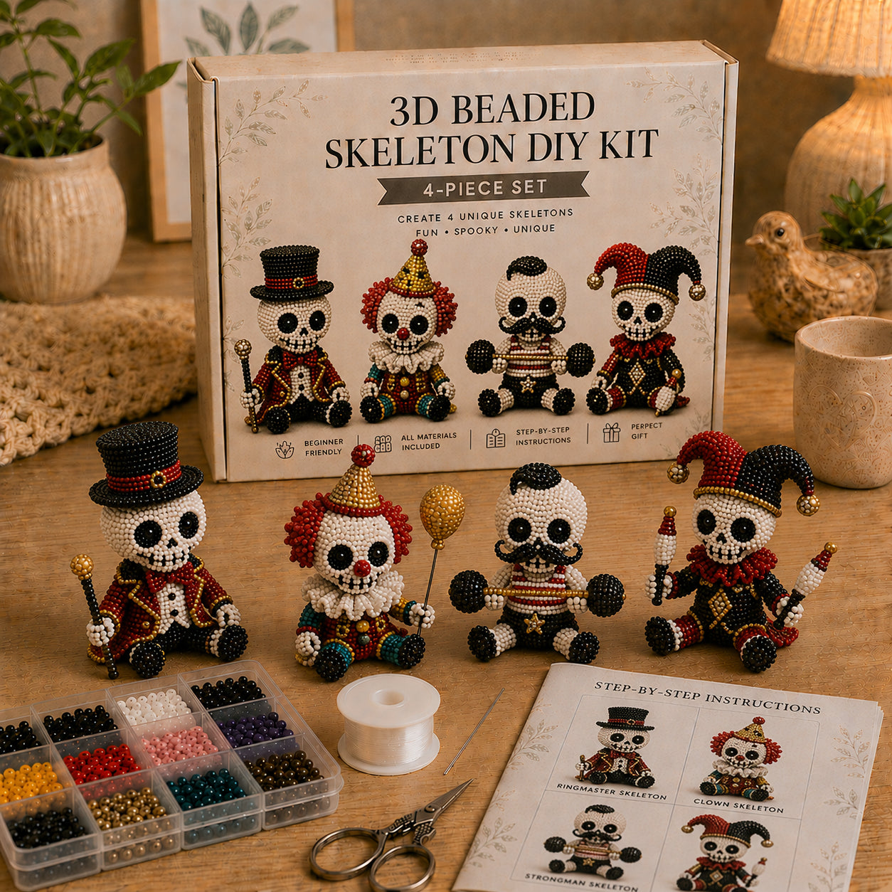 💀 3D Beaded Skeleton DIY Kit