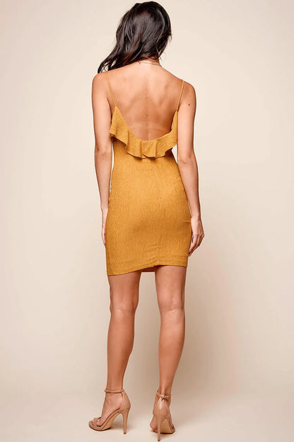 Haddie Low Back Mini Dress Mustard