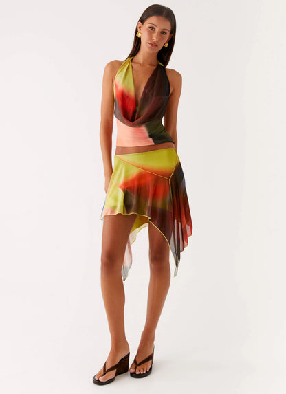 Lustra Mini Skirt - Moody Floral