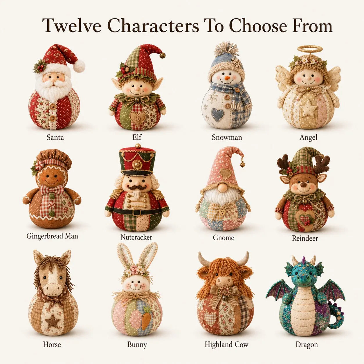 🧸DIY Patchwork Fabric Character Doll Kit