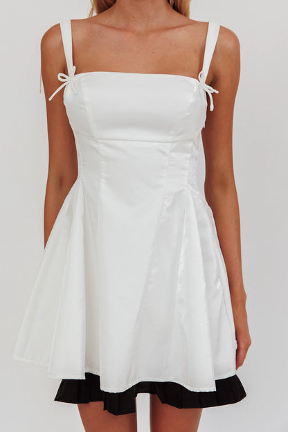 Night Rider Fit And Flare Mini Dress White