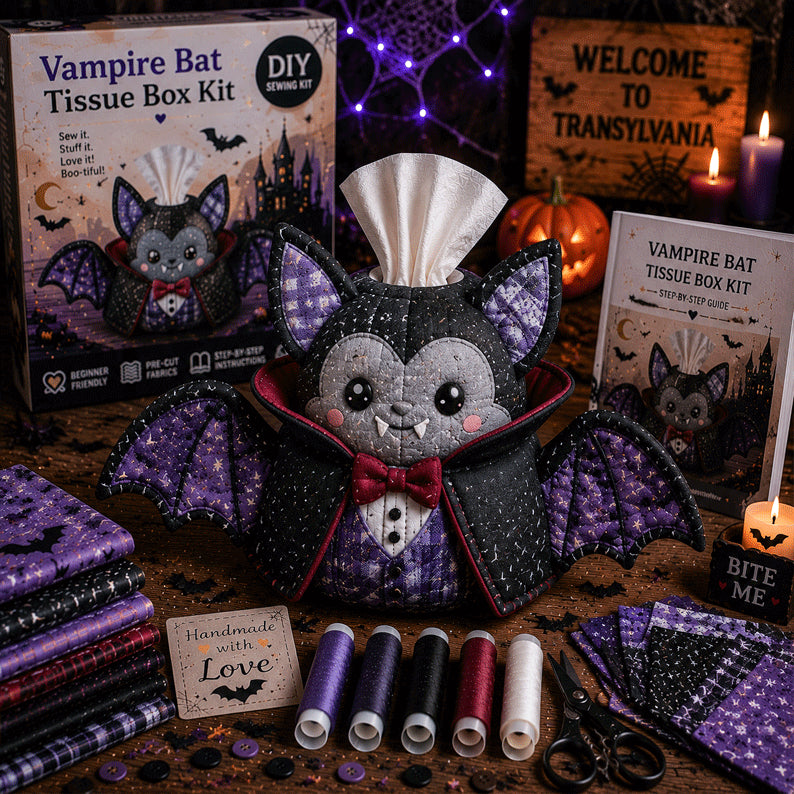 🎃Halloween Patchwork Tissue Box DIY Sewing Kit