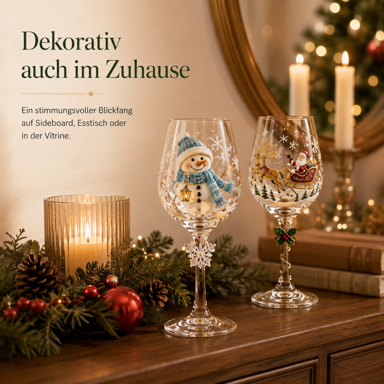 🎄Christmas stemware with a festive motif