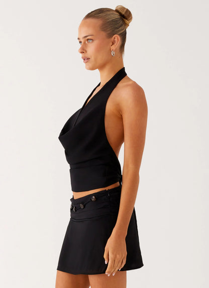 Amalia Cowl Top - Black