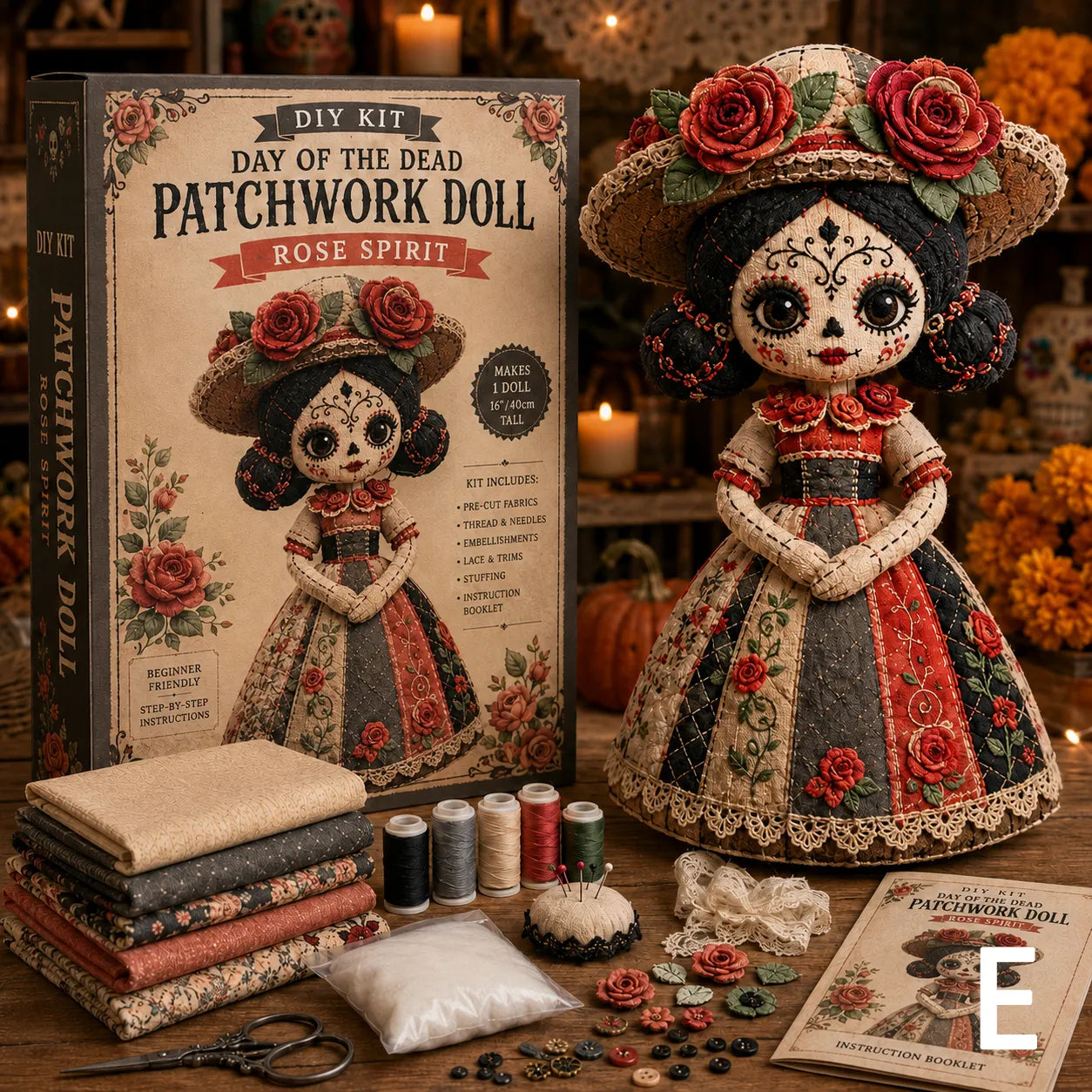🔥50% Off Last Day - Day of the Dead Patchwork Doll DIY Kit