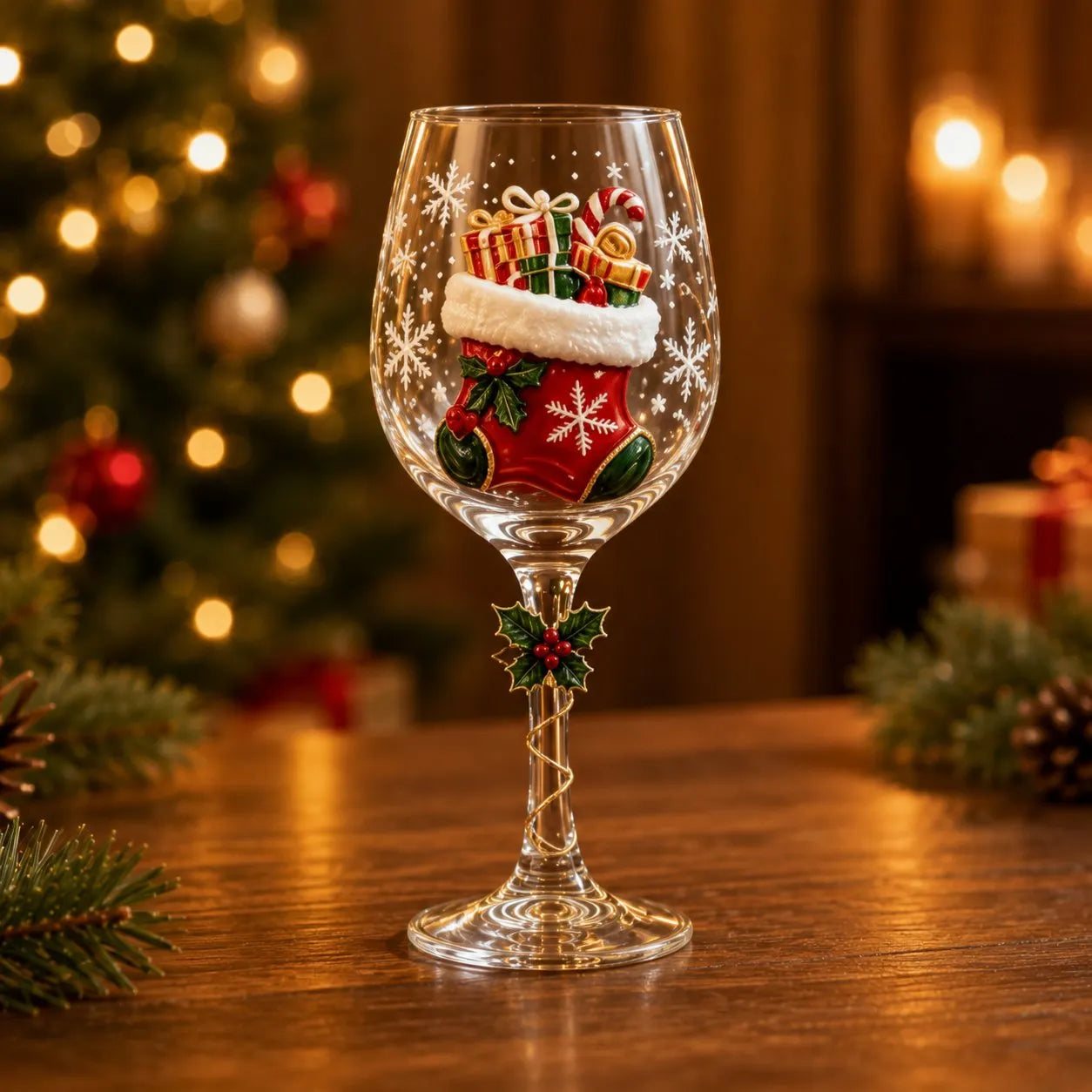🎄Christmas stemware with a festive motif