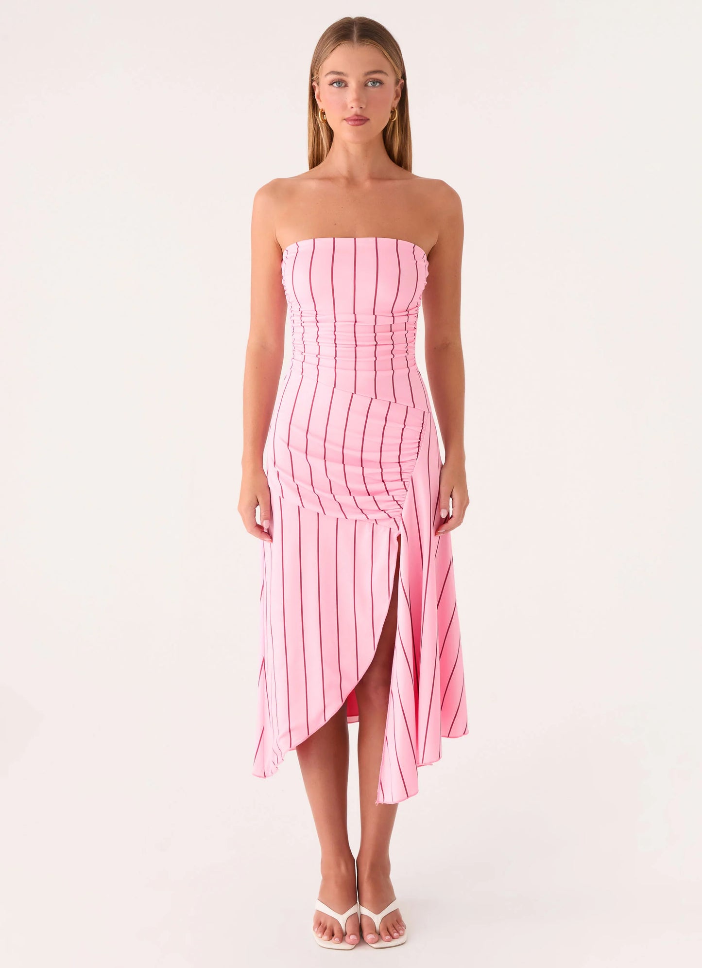 Jorvana Midi Dress - Strawberry Stripe