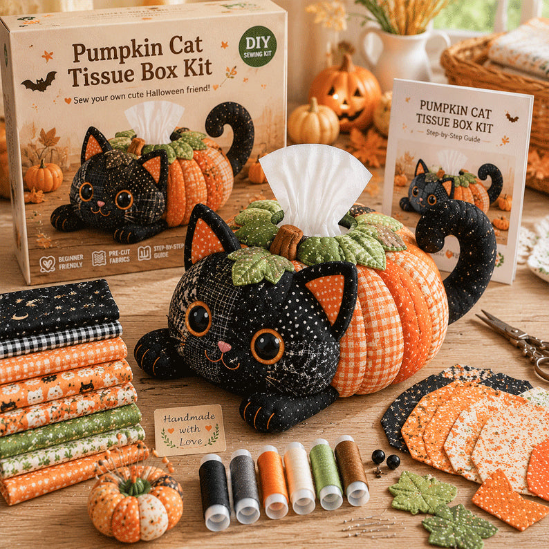 🎃Halloween Patchwork Tissue Box DIY Sewing Kit