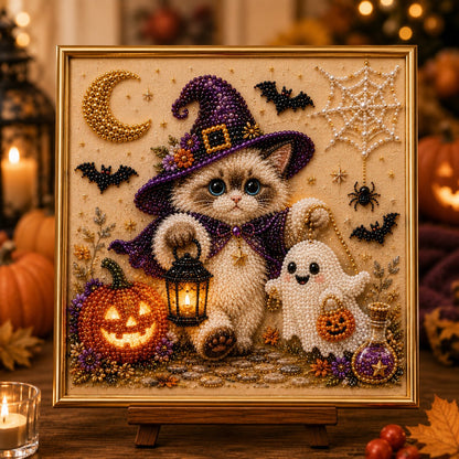Last Day 49% OFF - DIY Halloween Cat Pearl Bead Painting Kit ‍ Buy 3 Get Free Shipping