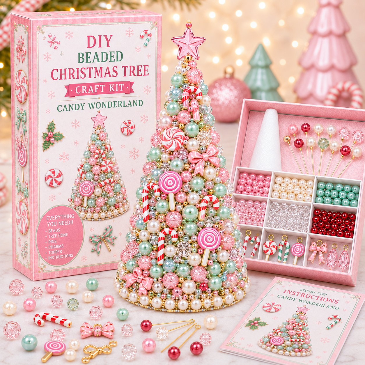 🎁🎄DIY Beaded Christmas Tree Craft Kit