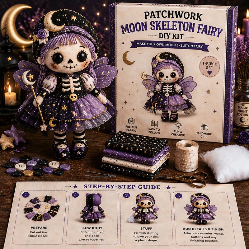 Patchwork Skeleton Witch Girl DIY Kit