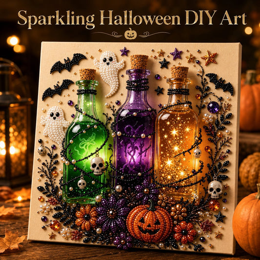 LAST DAY 50% OFF - Halloween Pearl Diamond Art DIY Kit (No Mess, Beginner)