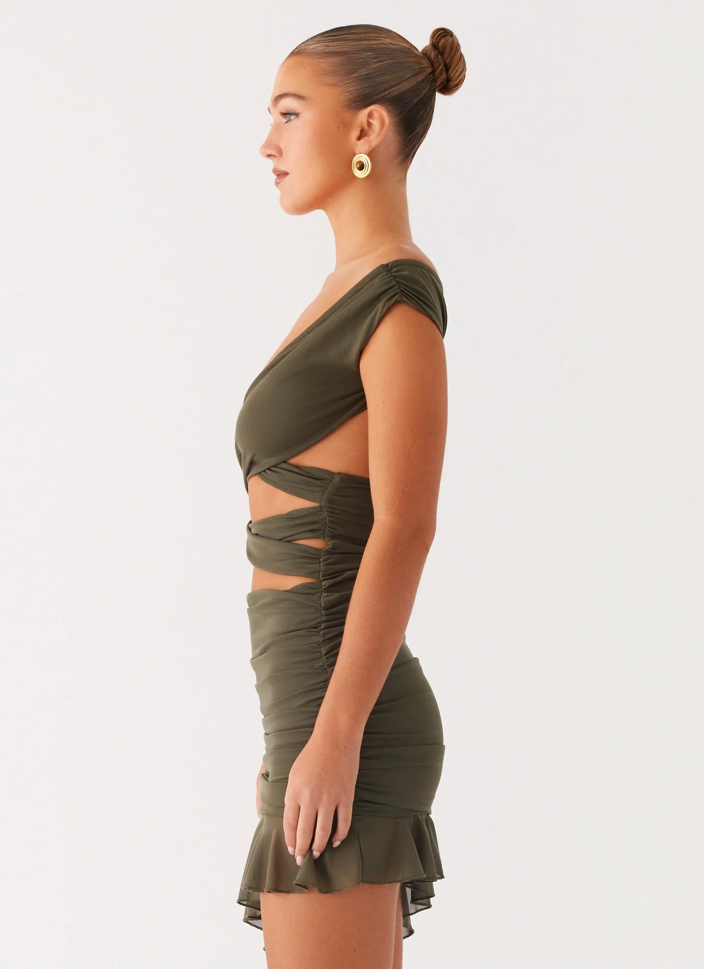 Ivy Whisper Mini Dress - Khaki