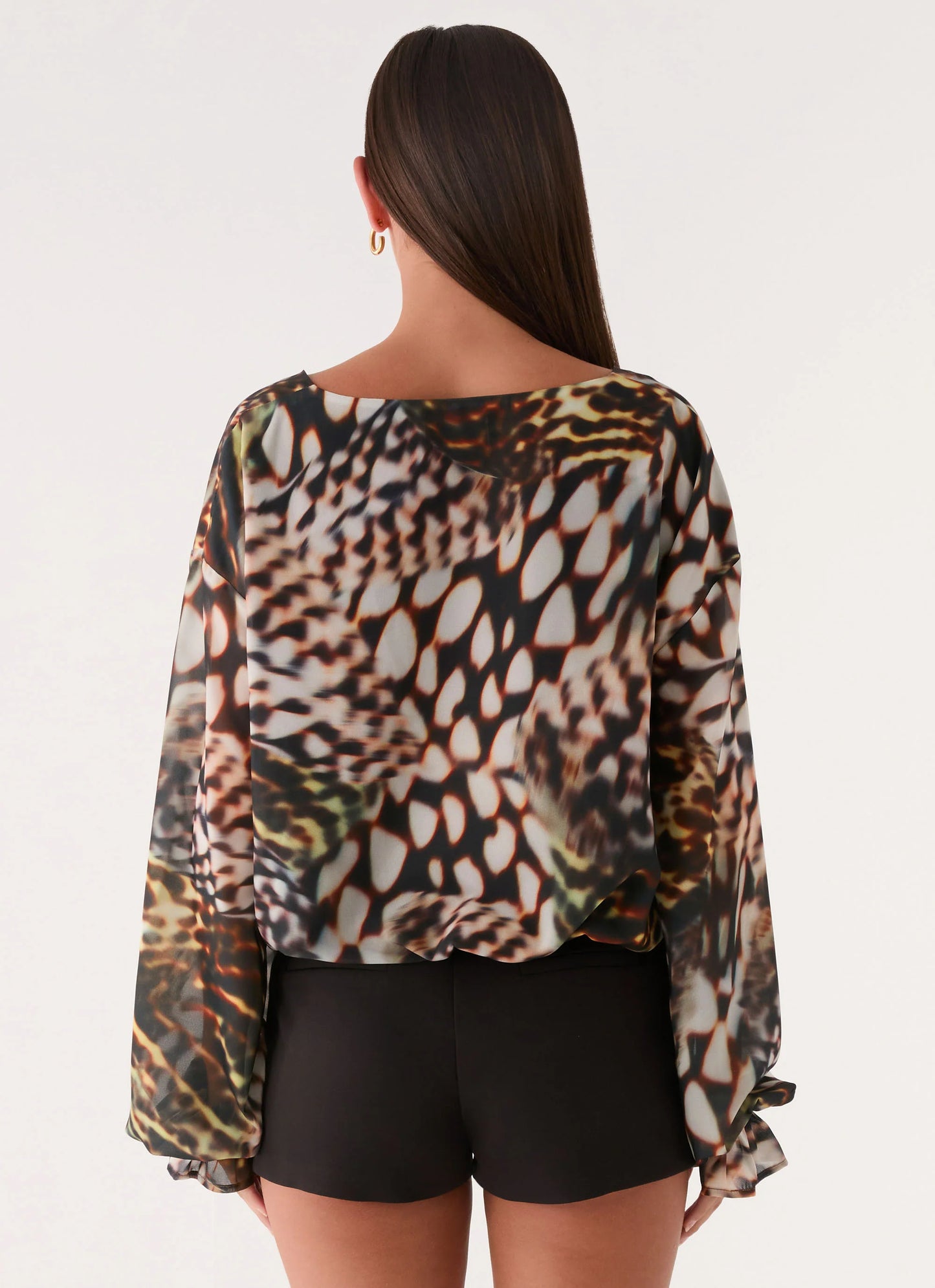 Isolde Top - Leopard Hibiscus