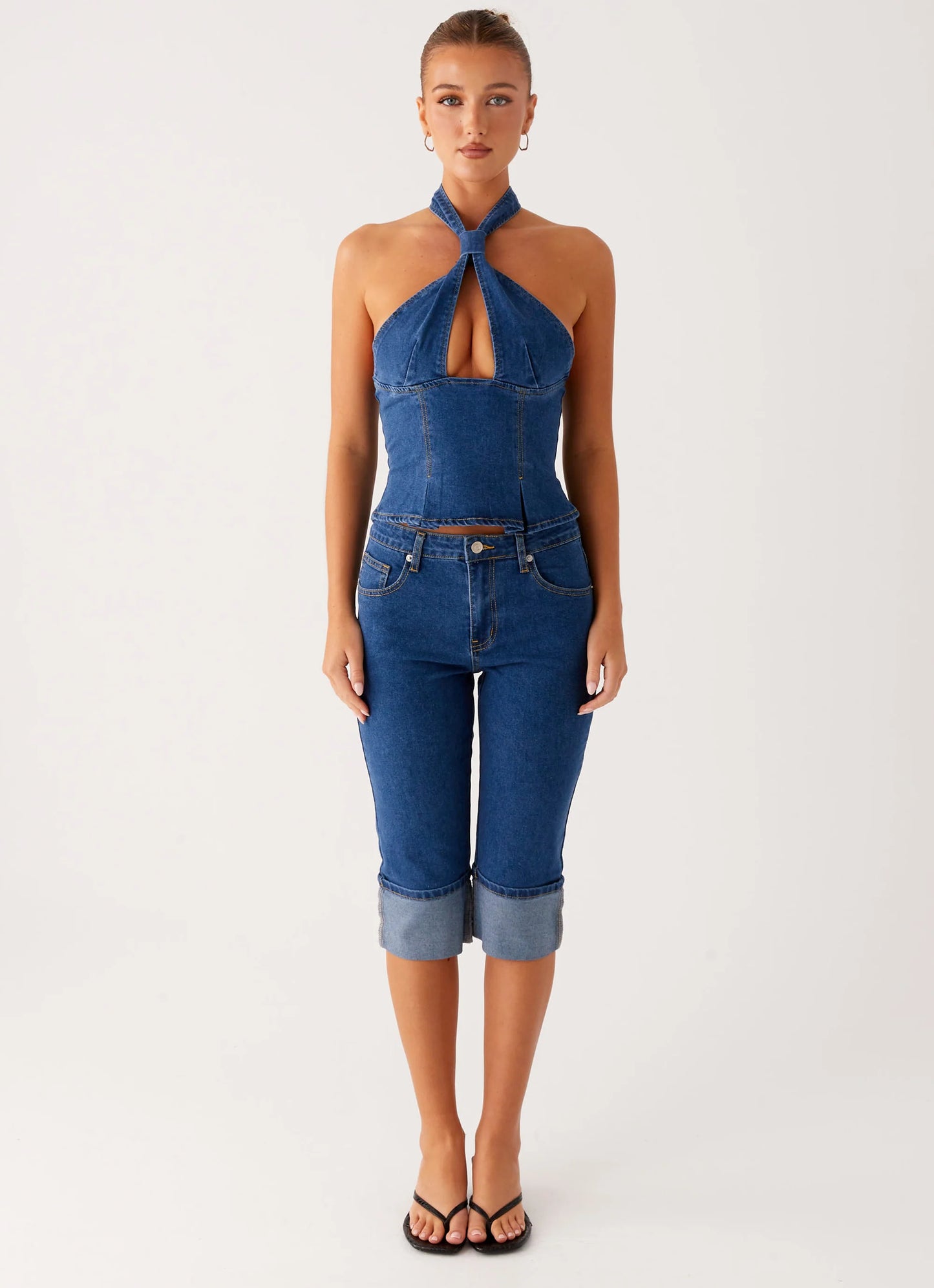 Saylor Denim Capri Jeans - Indigo
