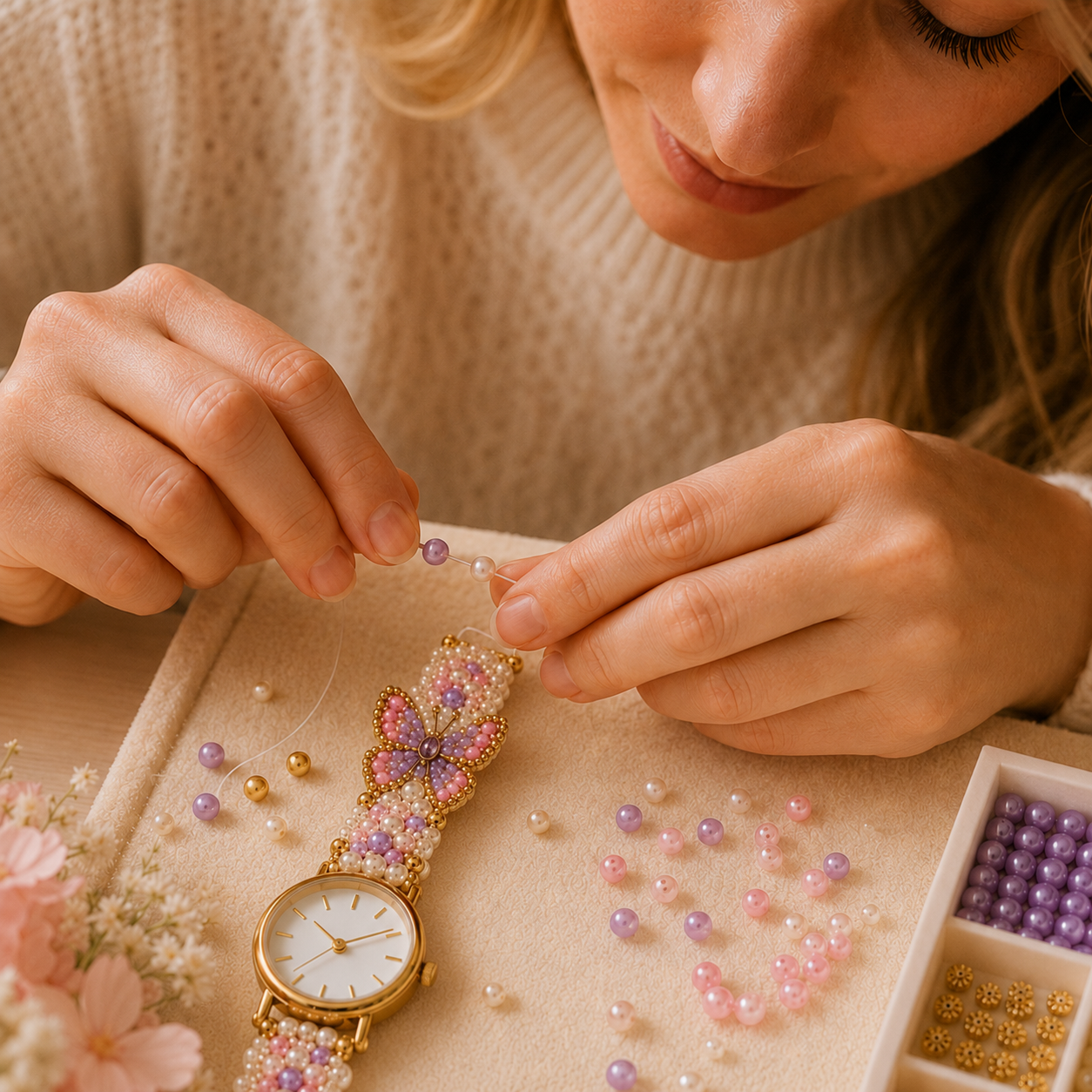 🔥 49% OFF – ⌚️✨ DIY Beaded Charm Watch Kit Collection📦Limited Stock❗️