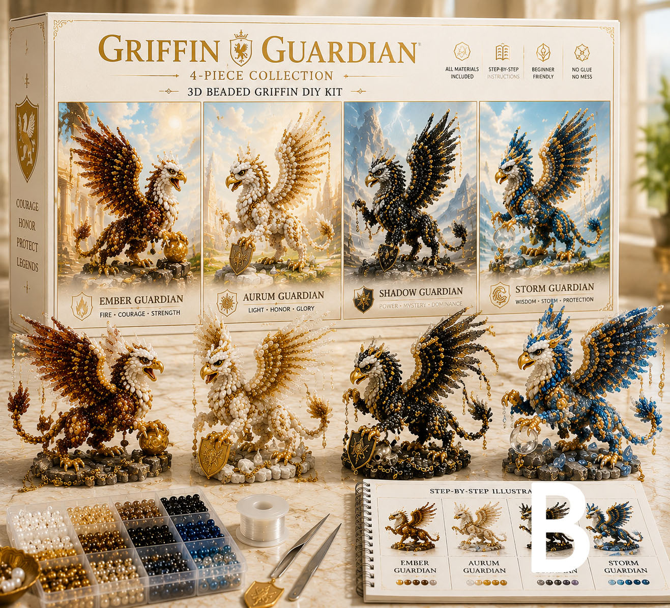 Legendary Guardians 4-Piece 3D Beaded DIY Kit Collection