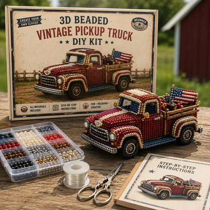Vintage Pickup Truck 3D Beaded DIY Craft Kit Series