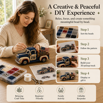 Vintage Pickup Truck 3D Beaded DIY Craft Kit Series