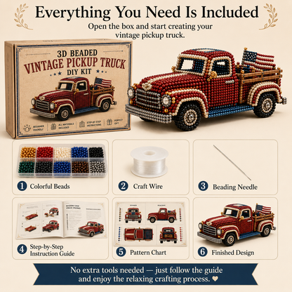 Vintage Pickup Truck 3D Beaded DIY Craft Kit Series