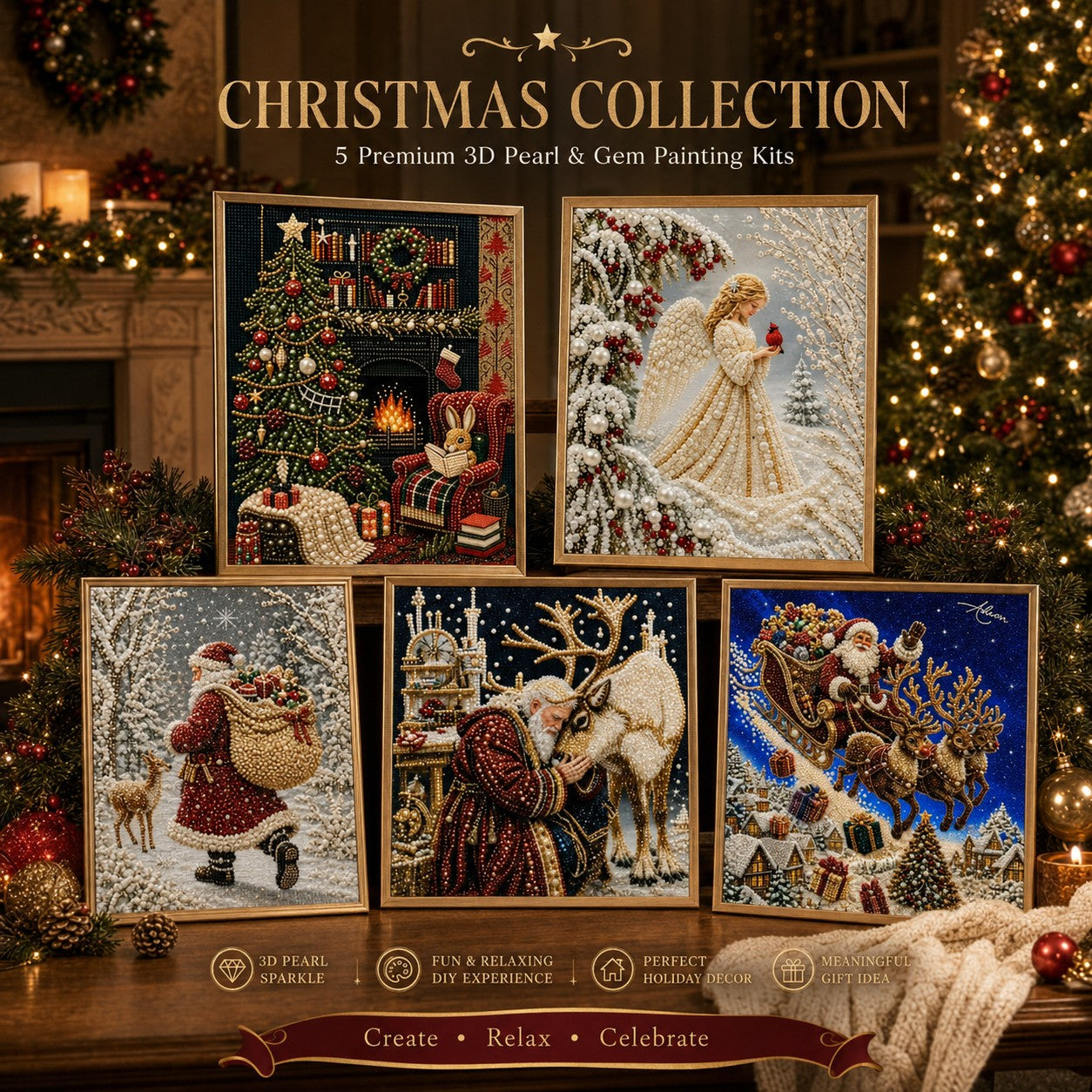 Christmas Pearl & Gem Painting Collection