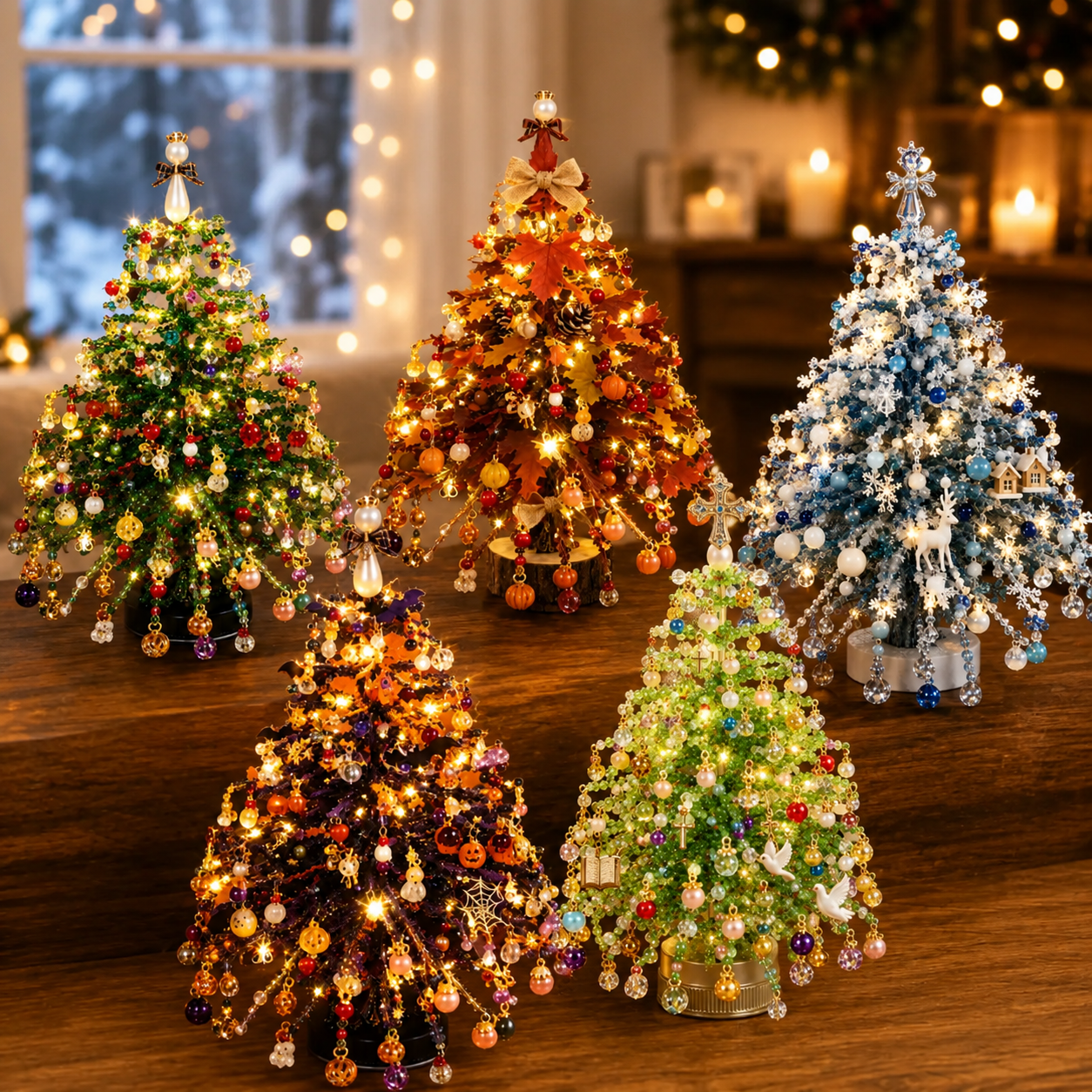 ✨Want unique holiday decor no one else has? Make your own Mini Beaded Christmas Tree🎄