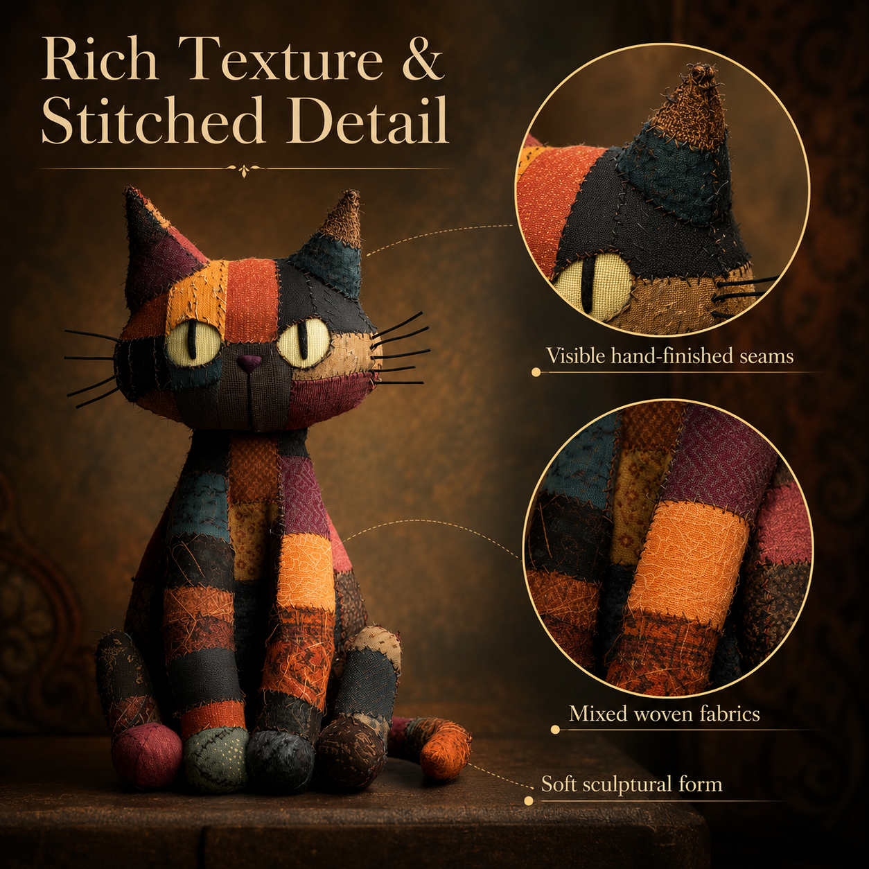 Ember Moon Patchwork Cat