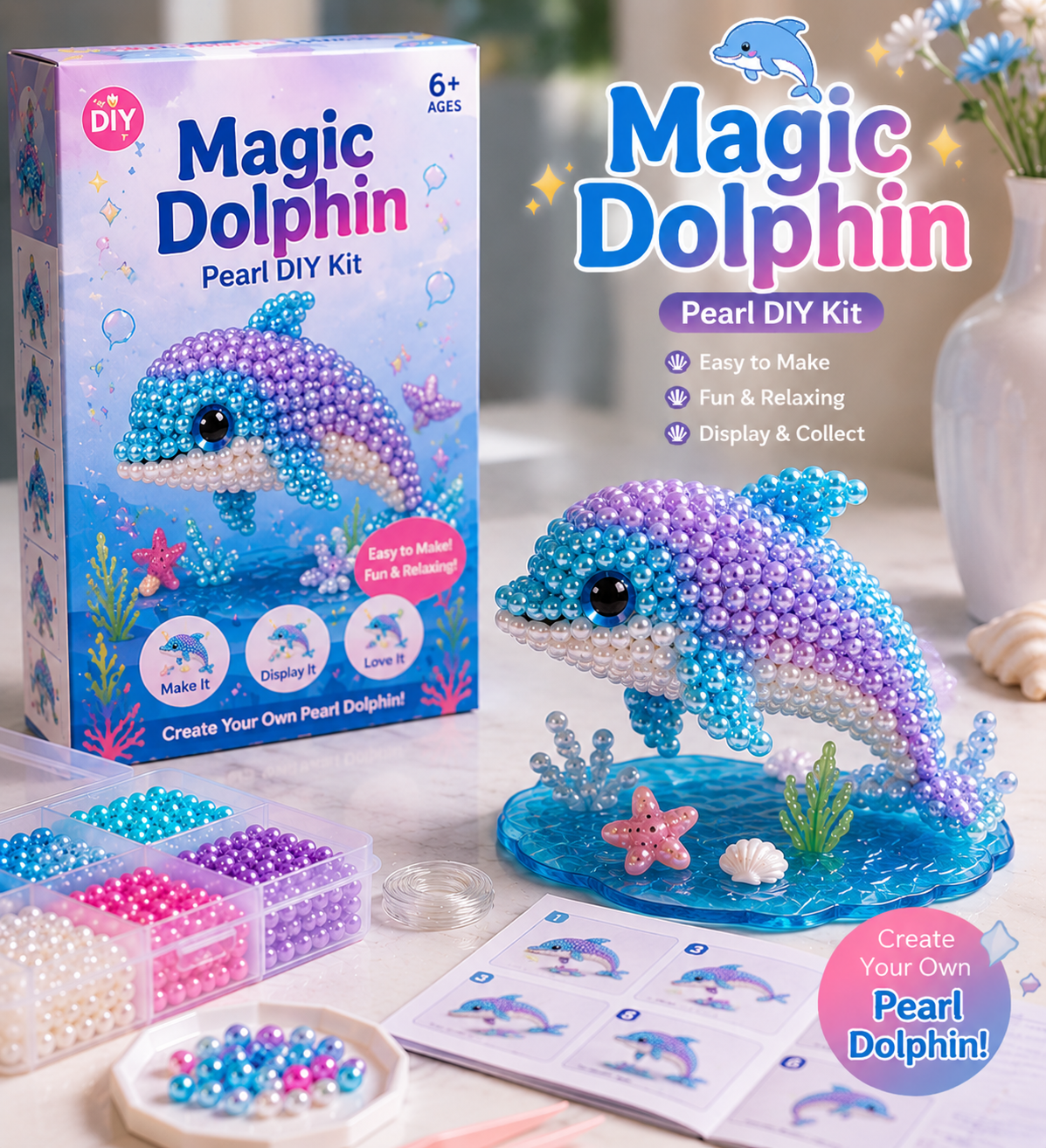🐚 12 Magical Ocean Friends DIY Kit – Create Your Own Adorable Sea Creatures!