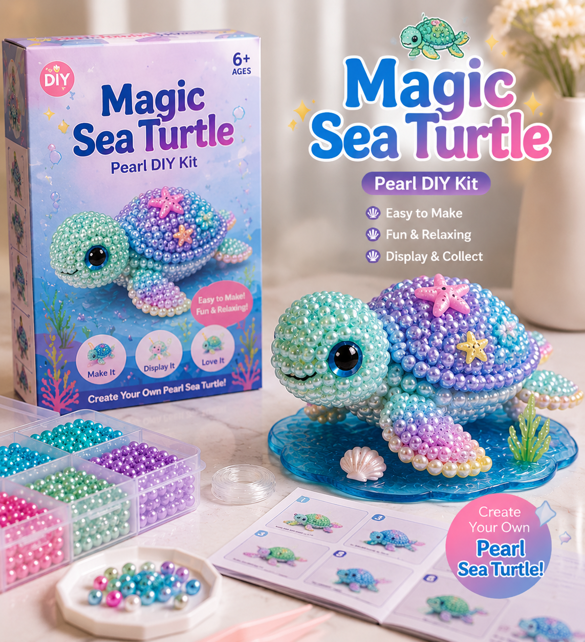 🐚 12 Magical Ocean Friends DIY Kit – Create Your Own Adorable Sea Creatures!