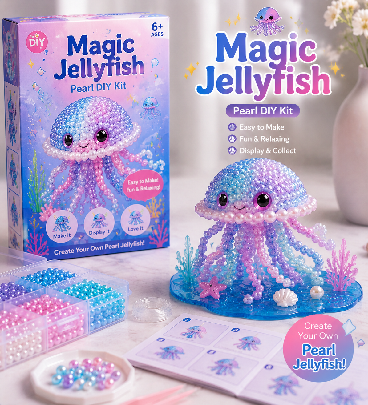 🐚 12 Magical Ocean Friends DIY Kit – Create Your Own Adorable Sea Creatures!