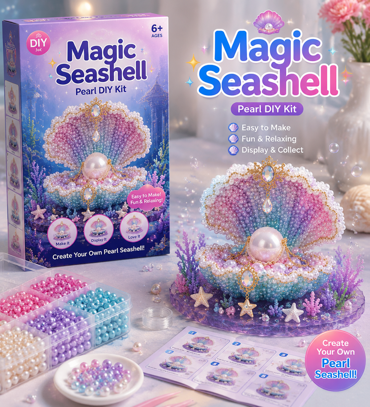 🐚 12 Magical Ocean Friends DIY Kit – Create Your Own Adorable Sea Creatures!