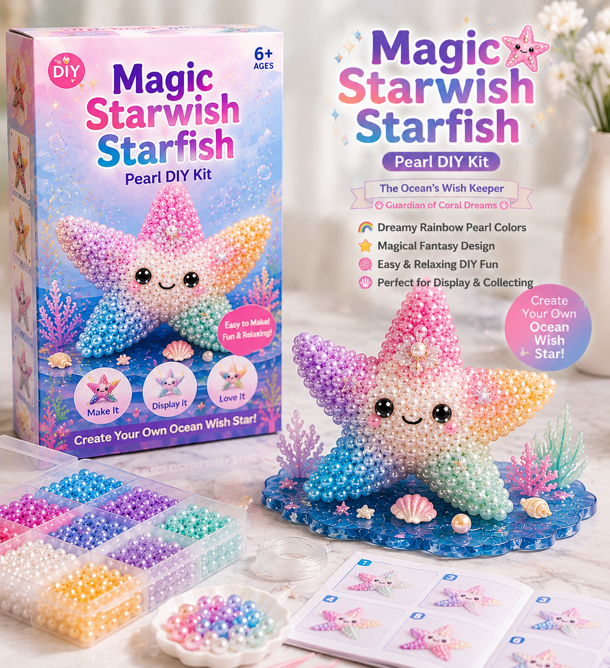 🐚 12 Magical Ocean Friends DIY Kit – Create Your Own Adorable Sea Creatures!