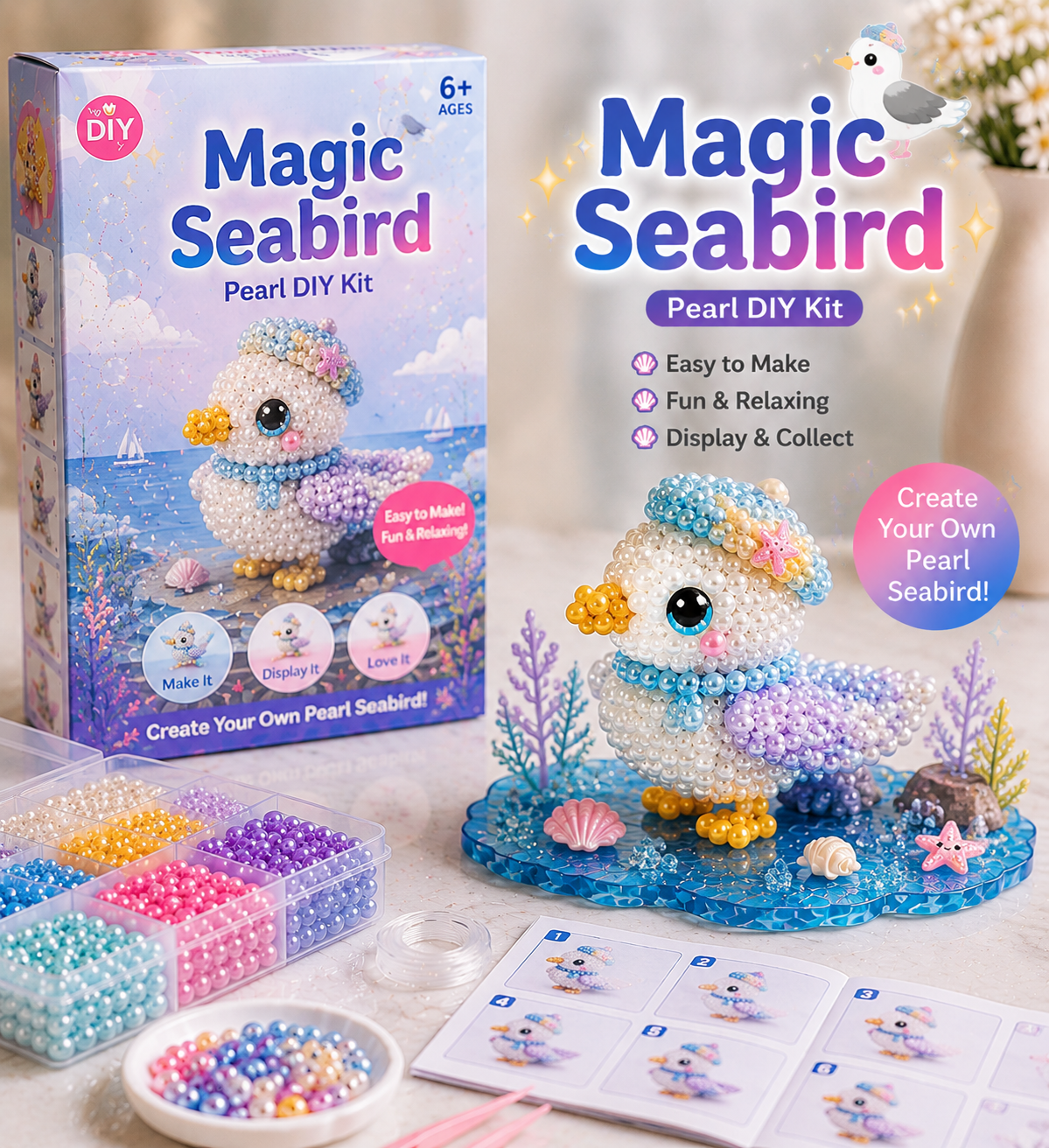 🐚 12 Magical Ocean Friends DIY Kit – Create Your Own Adorable Sea Creatures!