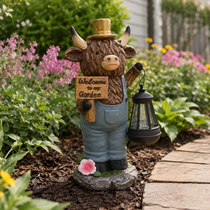Scottish Highland Bull Garden Welcome Light