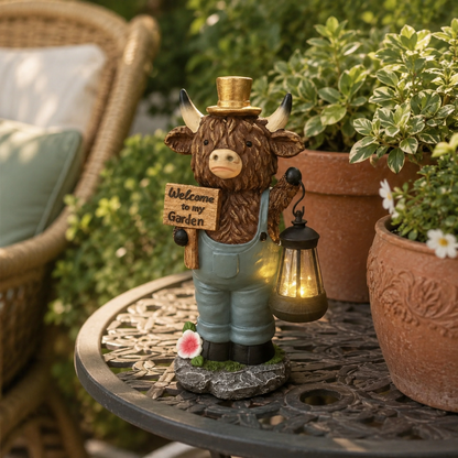 Scottish Highland Bull Garden Welcome Light