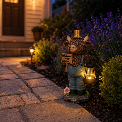 Scottish Highland Bull Garden Welcome Light