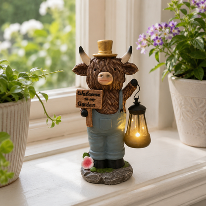 Scottish Highland Bull Garden Welcome Light