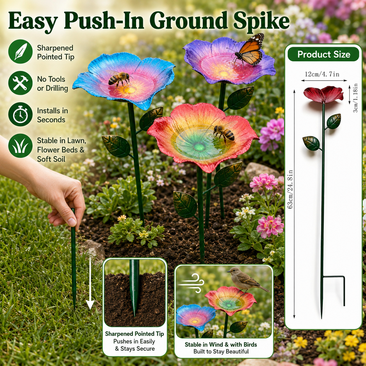 🦜Colorful Floral Bird Feeder Stake | Wildlife Garden Must-Have