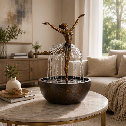 🎁💃 Elegant Ballerina Tabletop Water Fountain for Home & Office Decor💧