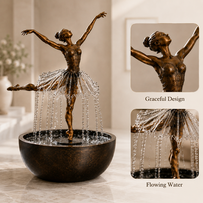 🎁💃 Elegant Ballerina Tabletop Water Fountain for Home & Office Decor💧