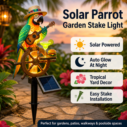 🌴Powered Parrot Garden Light- "Welcome to Paradise"