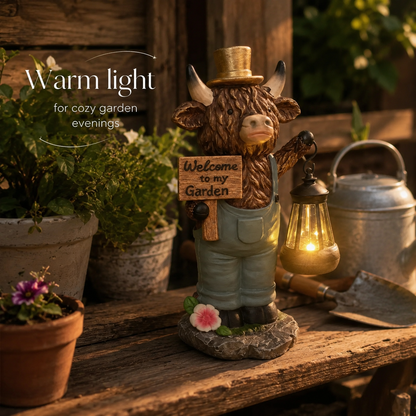 Scottish Highland Bull Garden Welcome Light