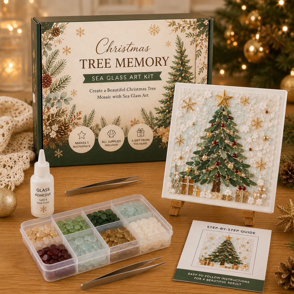 🎅🎄DIY Christmas Sea Glass Art Kit Collection