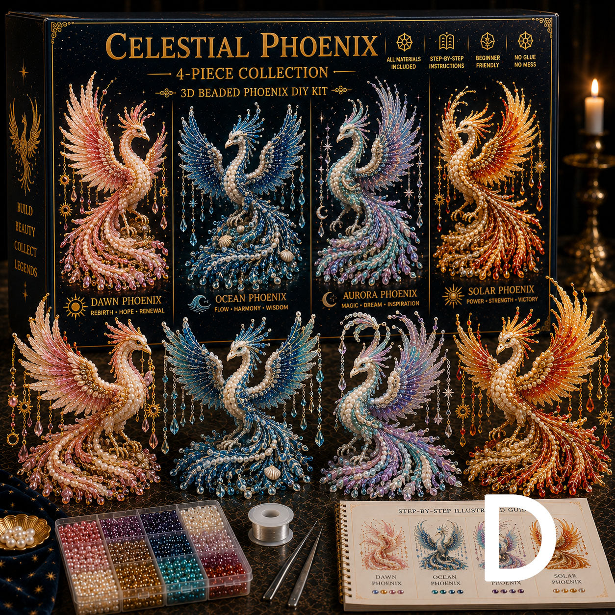 Legendary Guardians 4-Piece 3D Beaded DIY Kit Collection