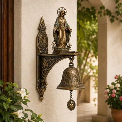 Our Lady of Grace Bronze Miraculous Medal Wall Bell | 🙏🔔 Would This Blessed Virgin Mary Bell Bring Peace to Your Home? ✨