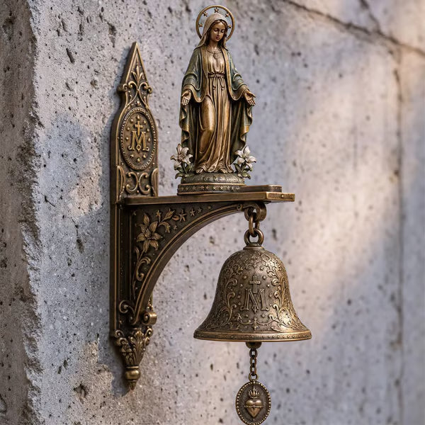 Our Lady of Grace Bronze Miraculous Medal Wall Bell | 🙏🔔 Would This Blessed Virgin Mary Bell Bring Peace to Your Home? ✨