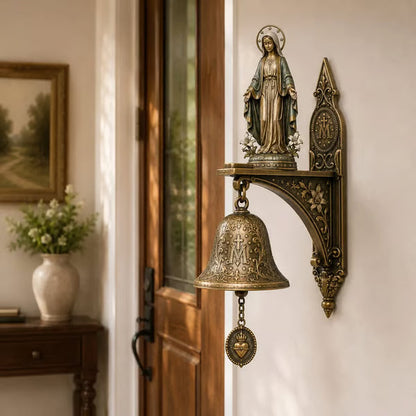 Our Lady of Grace Bronze Miraculous Medal Wall Bell | 🙏🔔 Would This Blessed Virgin Mary Bell Bring Peace to Your Home? ✨