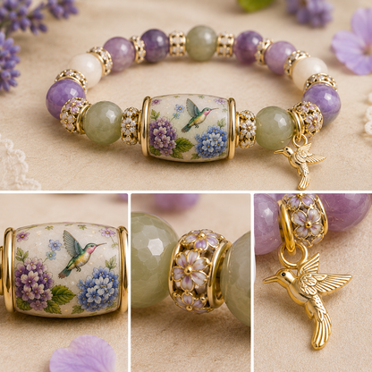 🔥 Last Day 49% OFF – 💜Hummingbird Garden Faith Bracelet 🌸