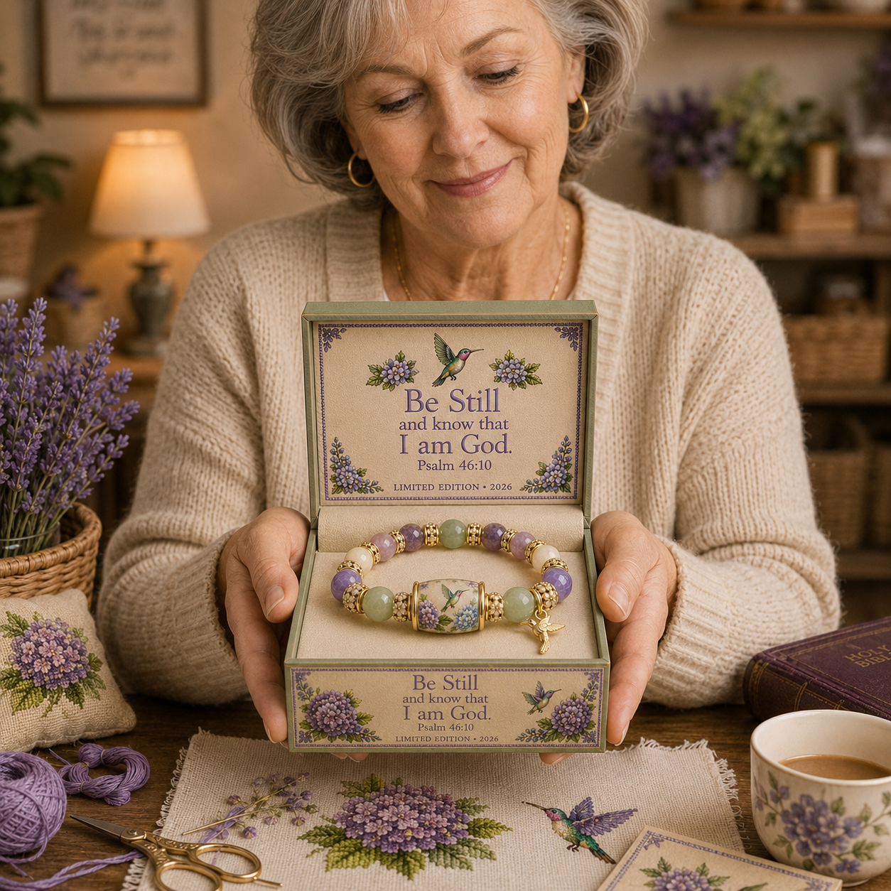 🔥 Last Day 49% OFF – 💜Hummingbird Garden Faith Bracelet 🌸